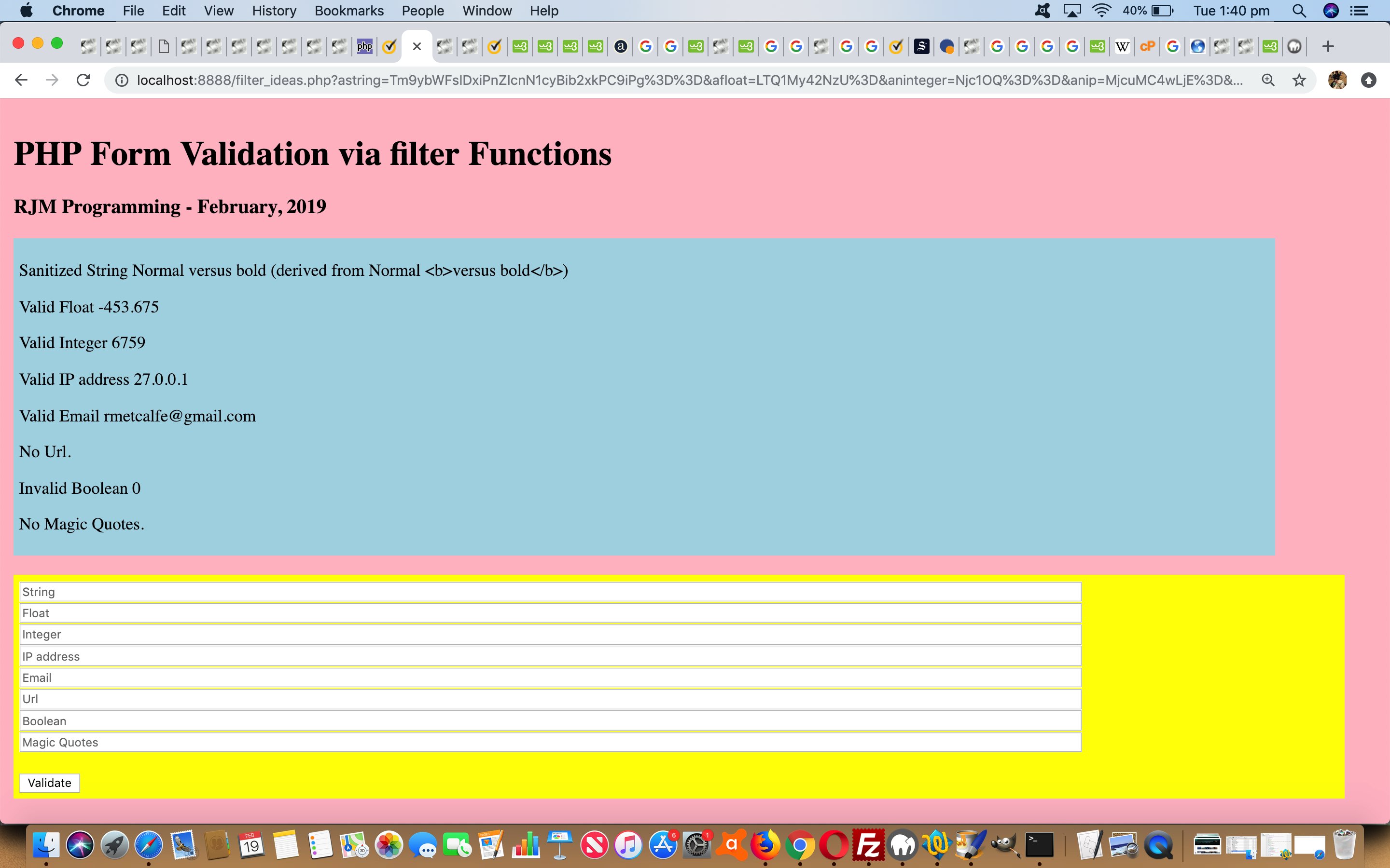 PHP Form Validation via Filter Extension Tutorial