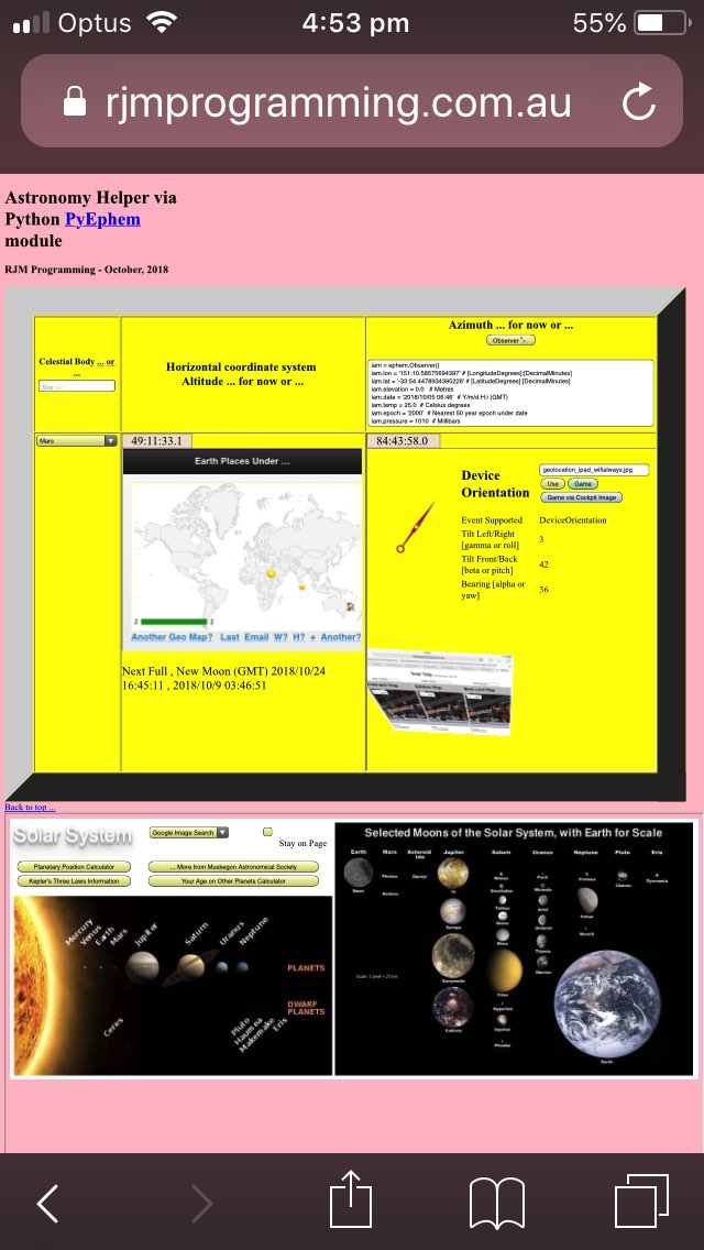 PHP and Python PyEphem Astronomy Helper Star Tutorial