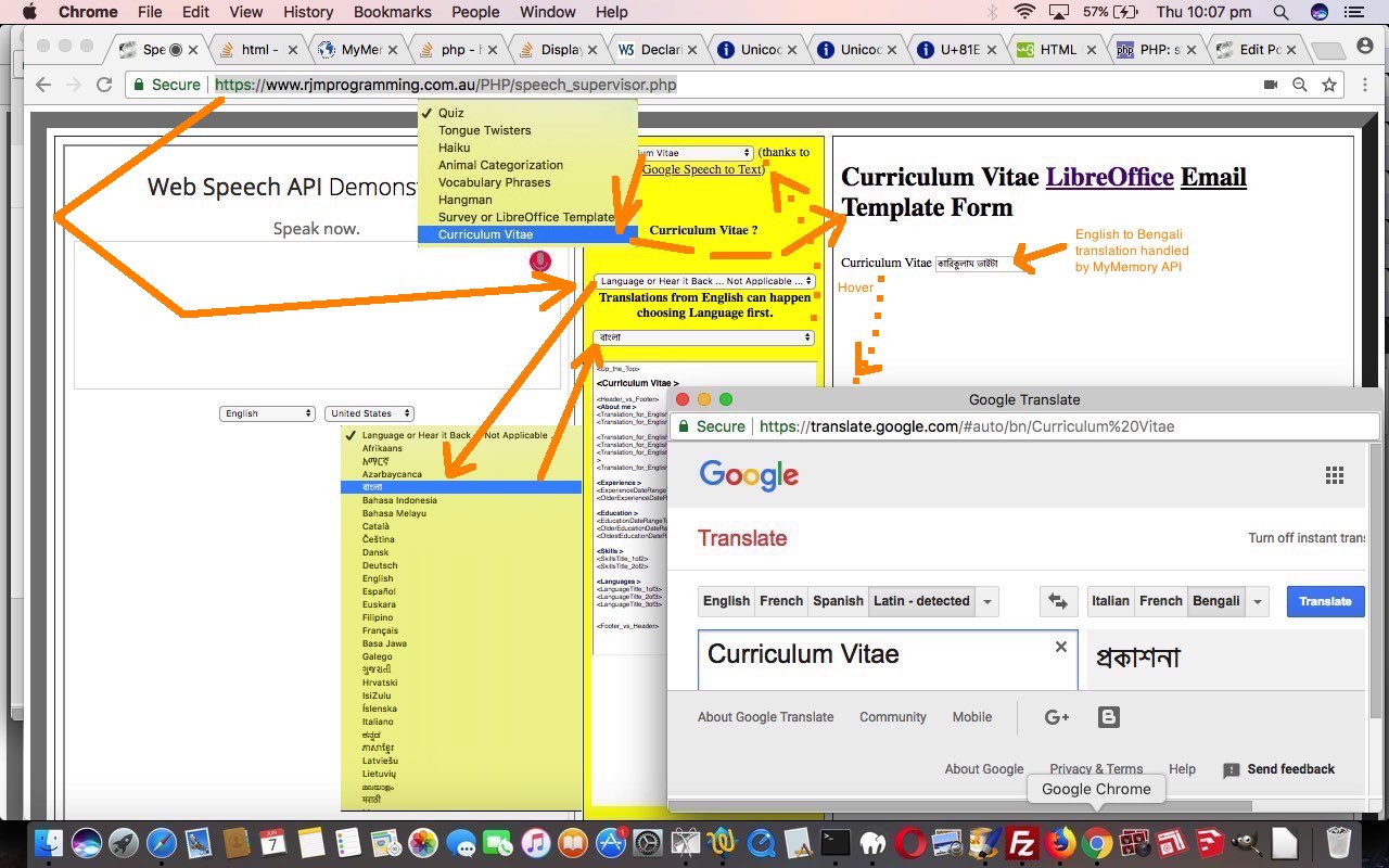 Curriculum Vitae Speech to Text to Speech Internationalization Tutorial