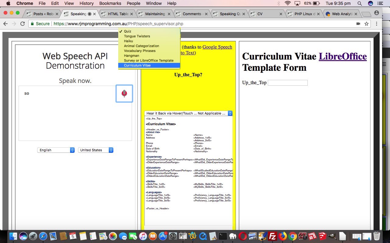 Curriculum Vitae Speech to Text LibreOffice Tutorial