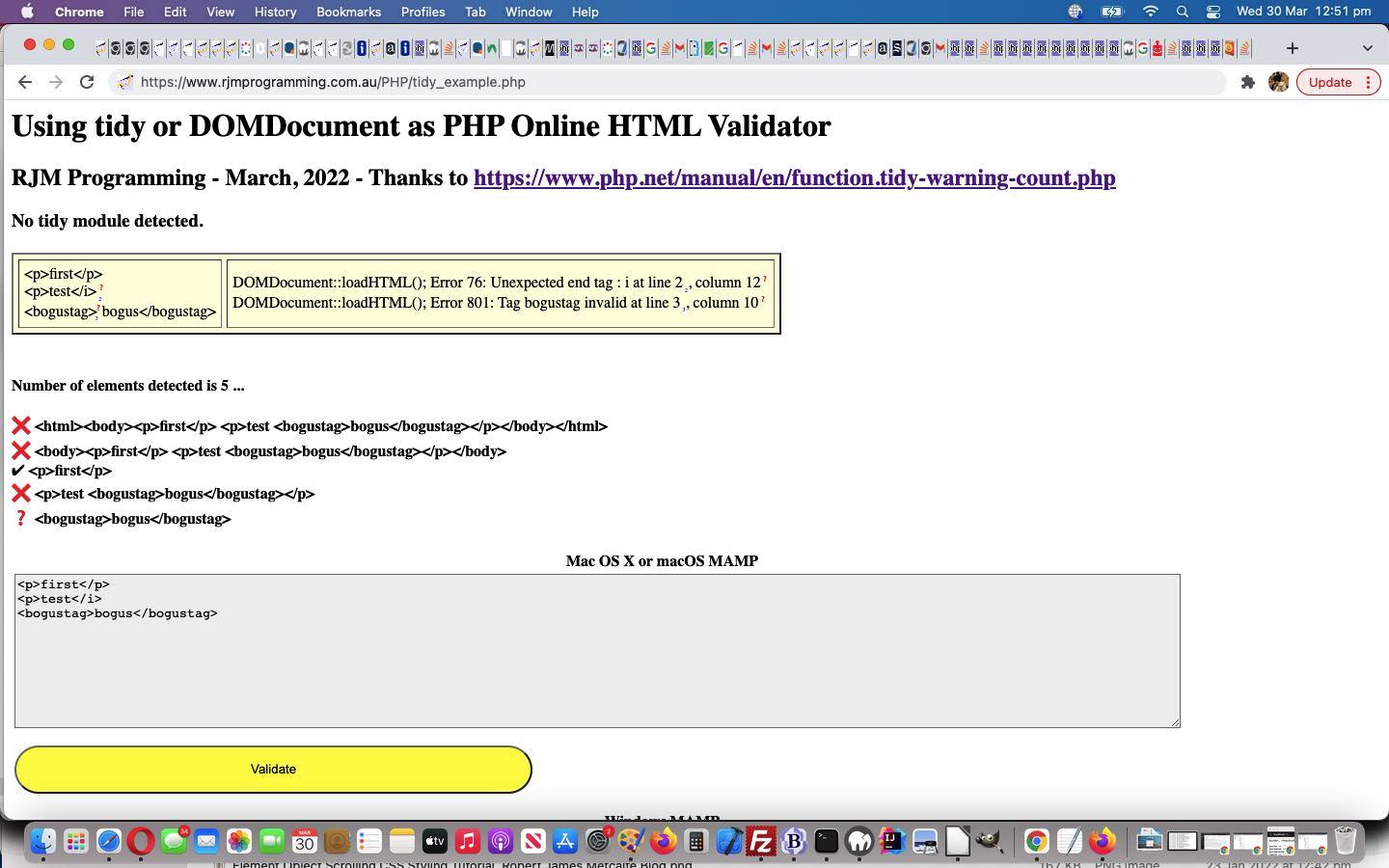 HTML Online Validation via Error Array Tutorial