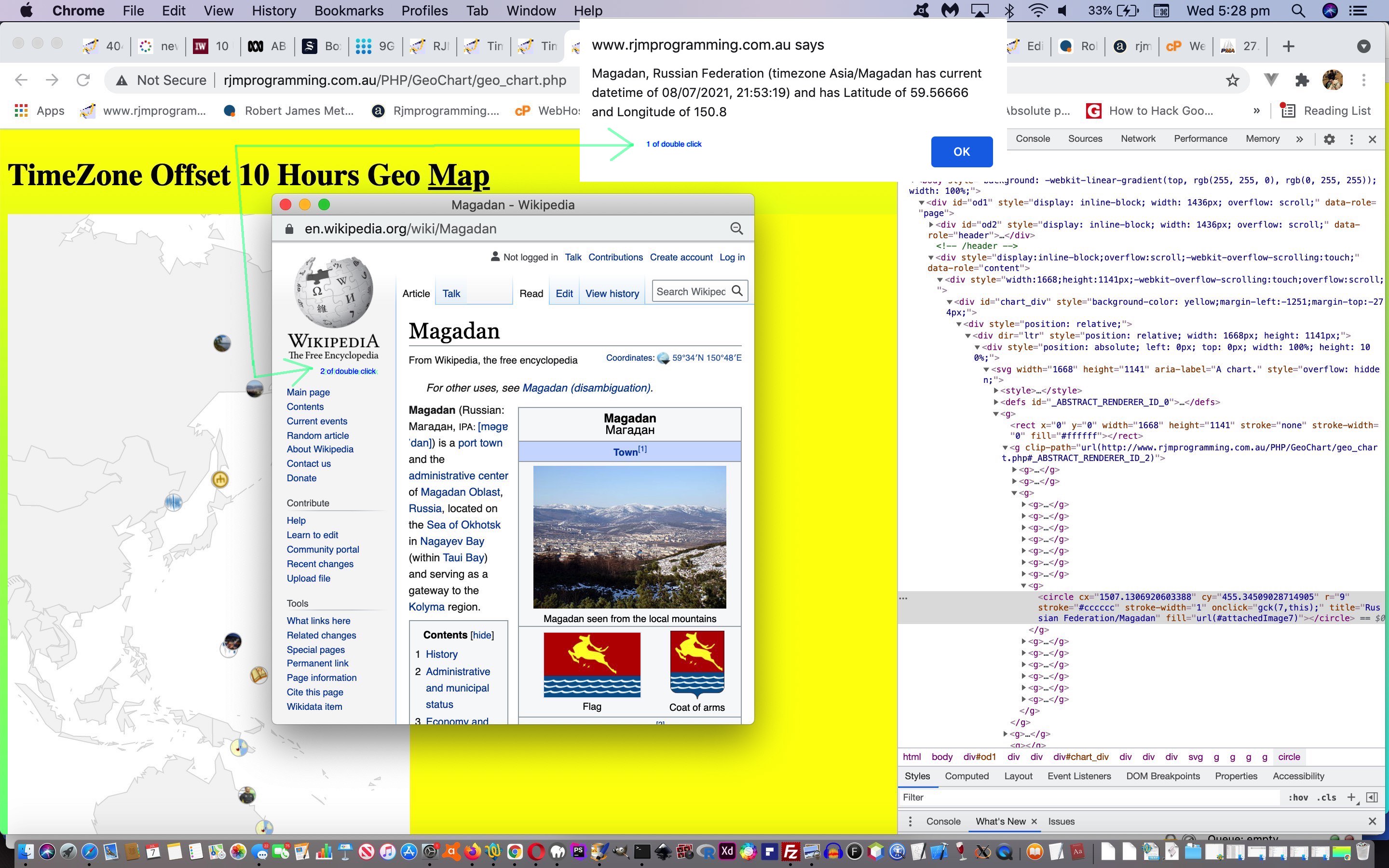 TimeZone Offset Places Google Geo Chart Wikipedia Double Click Tutorial