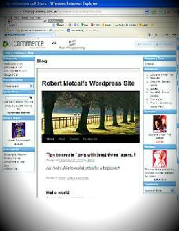 osCommerce modified to access a Blog ... click to see this interactively