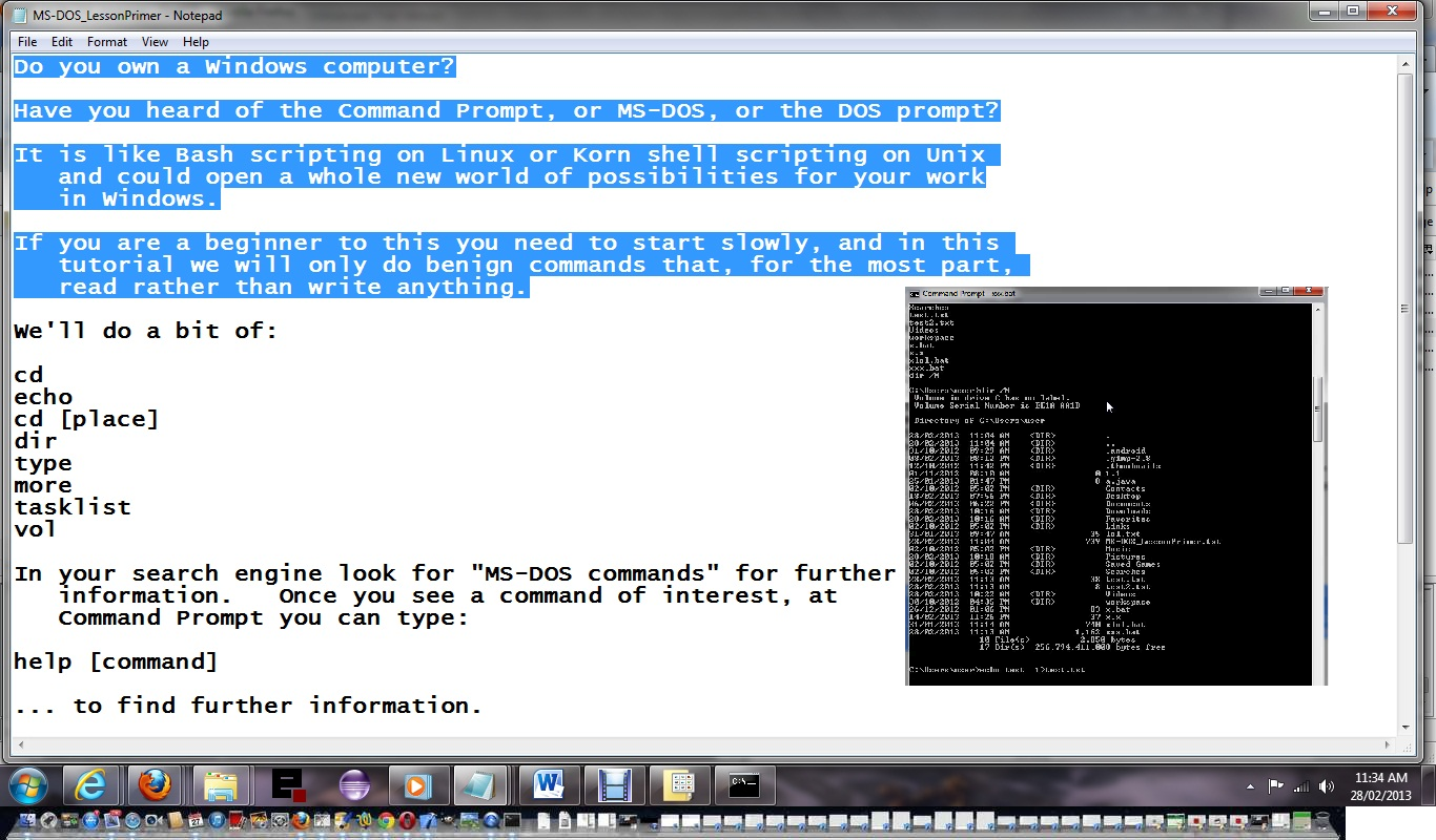 Windows Command Prompt Via Batch File Primer Tutorial  Robert