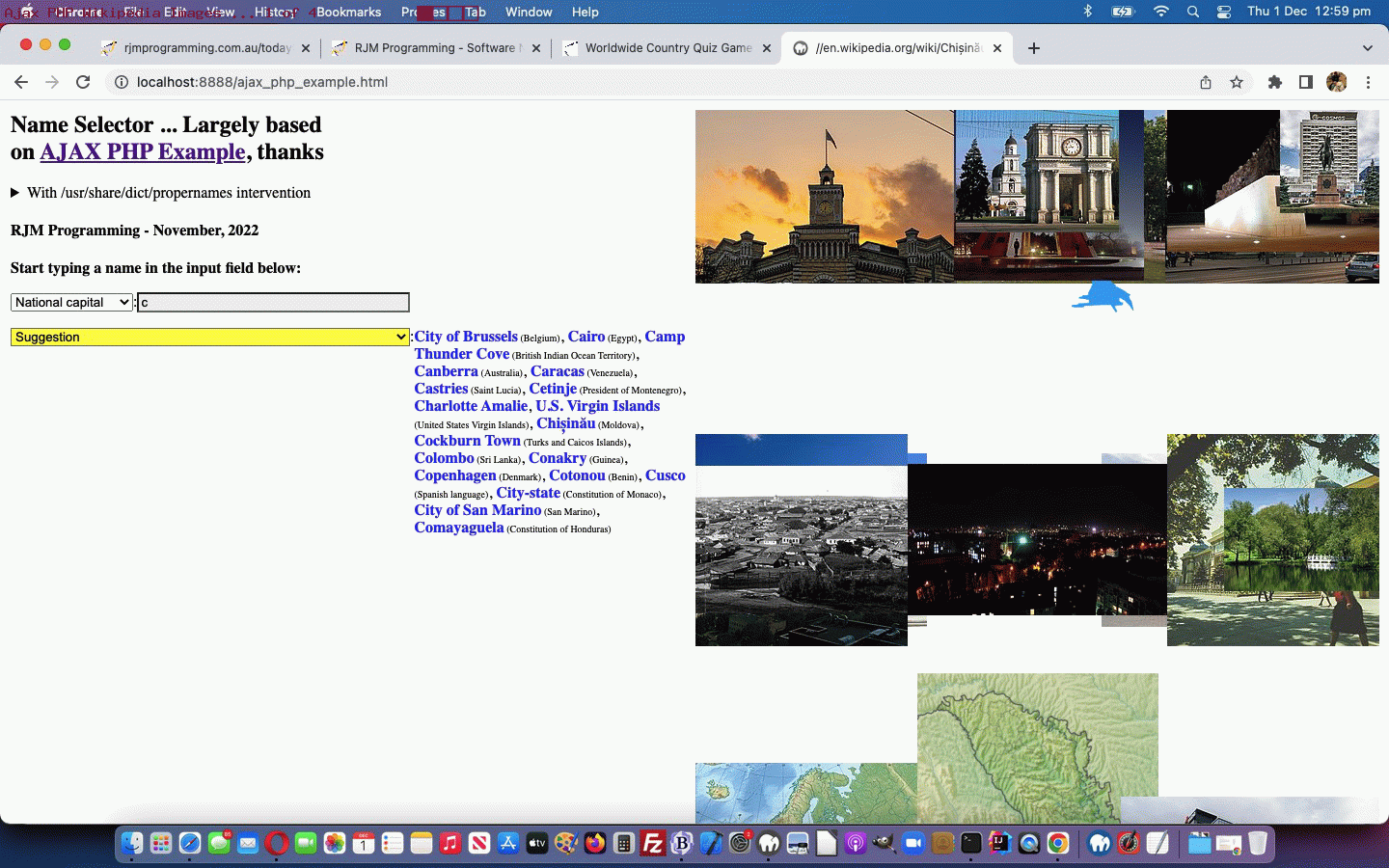 Ajax PHP Game Wikipedia Images Tutorial