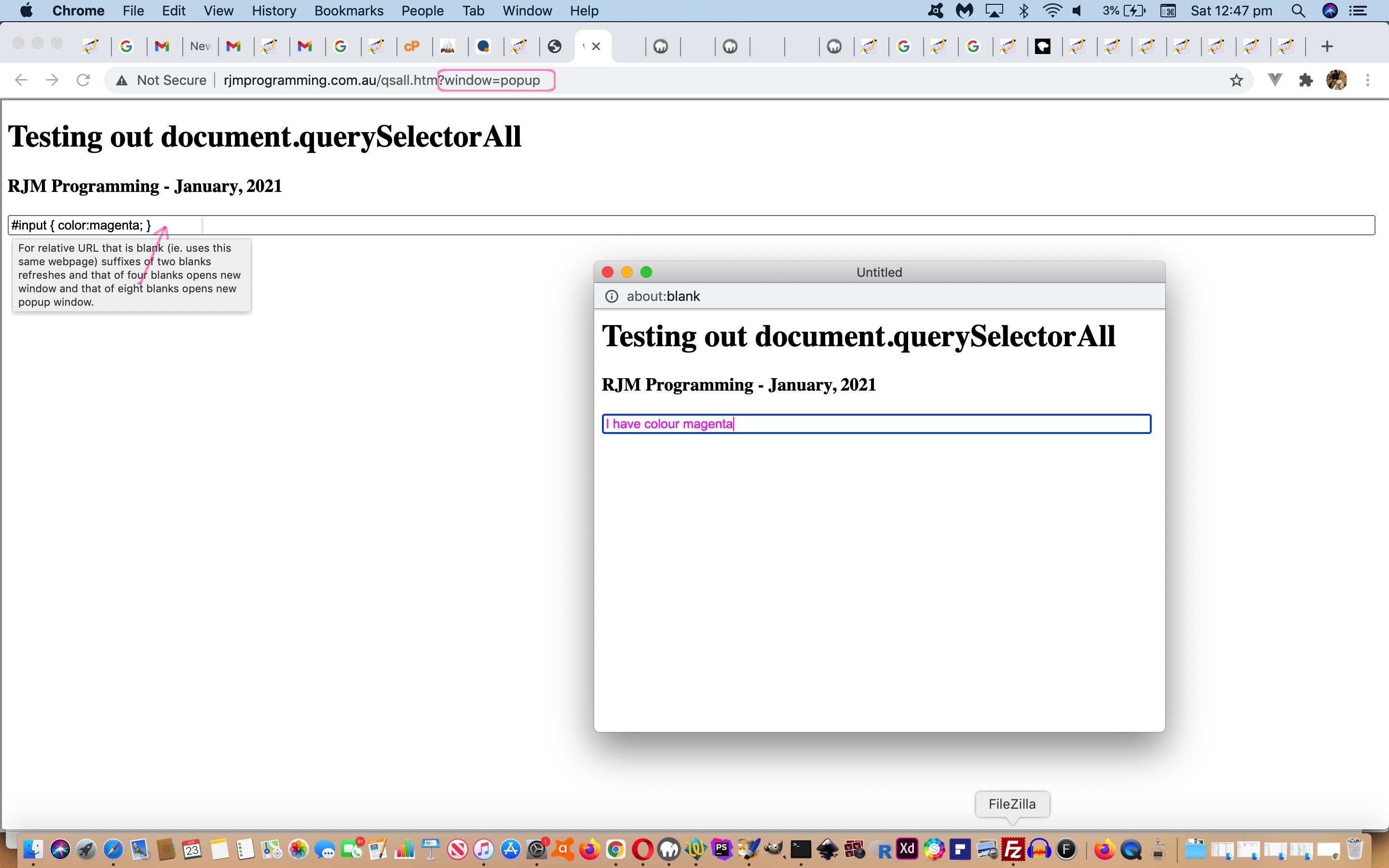 Javascript document.querySelectorAll Client Pre-emptive Iframe Tutorial